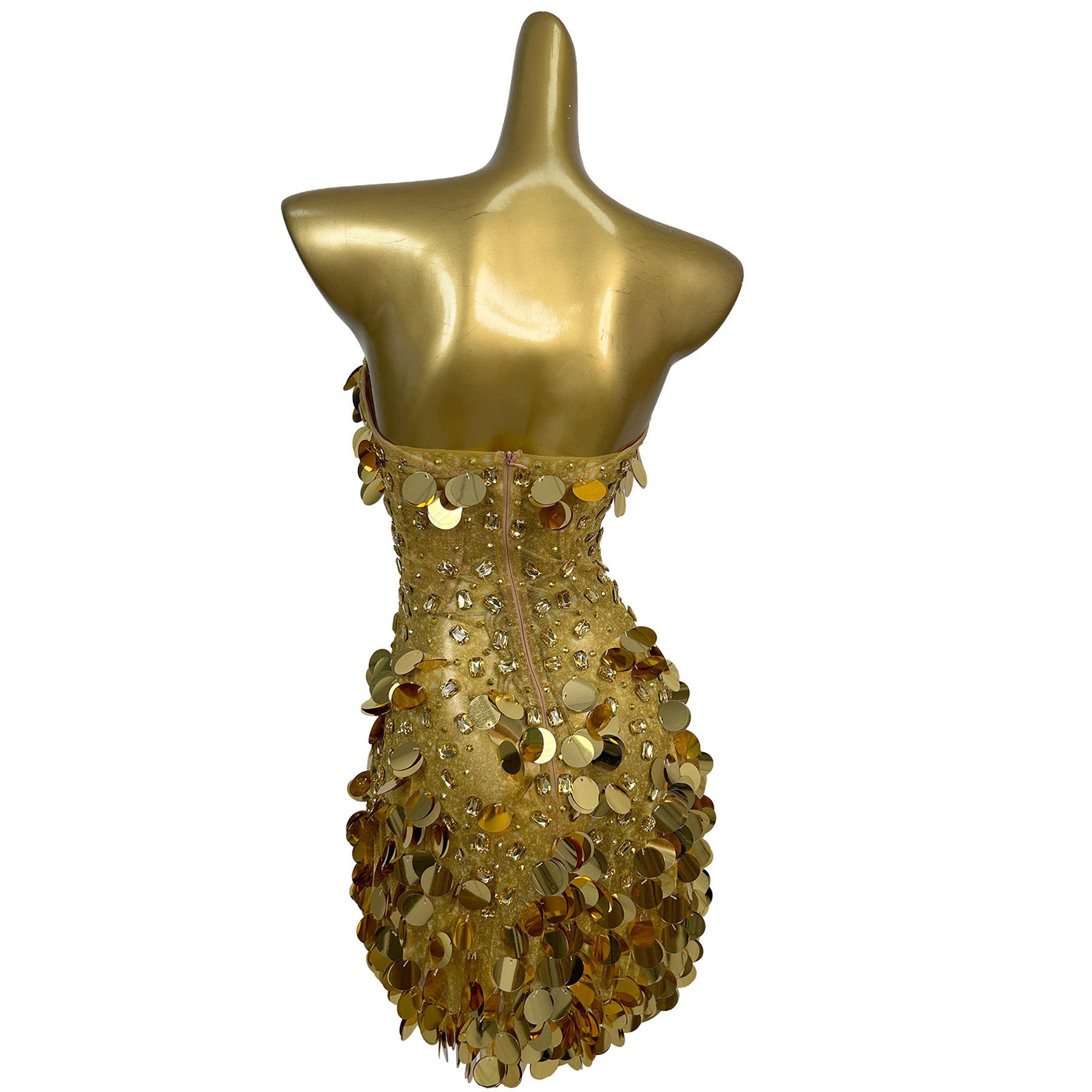 Sparkly Gold Crystals Straples - Sparkly Rhinestone Club Party Dress review and price