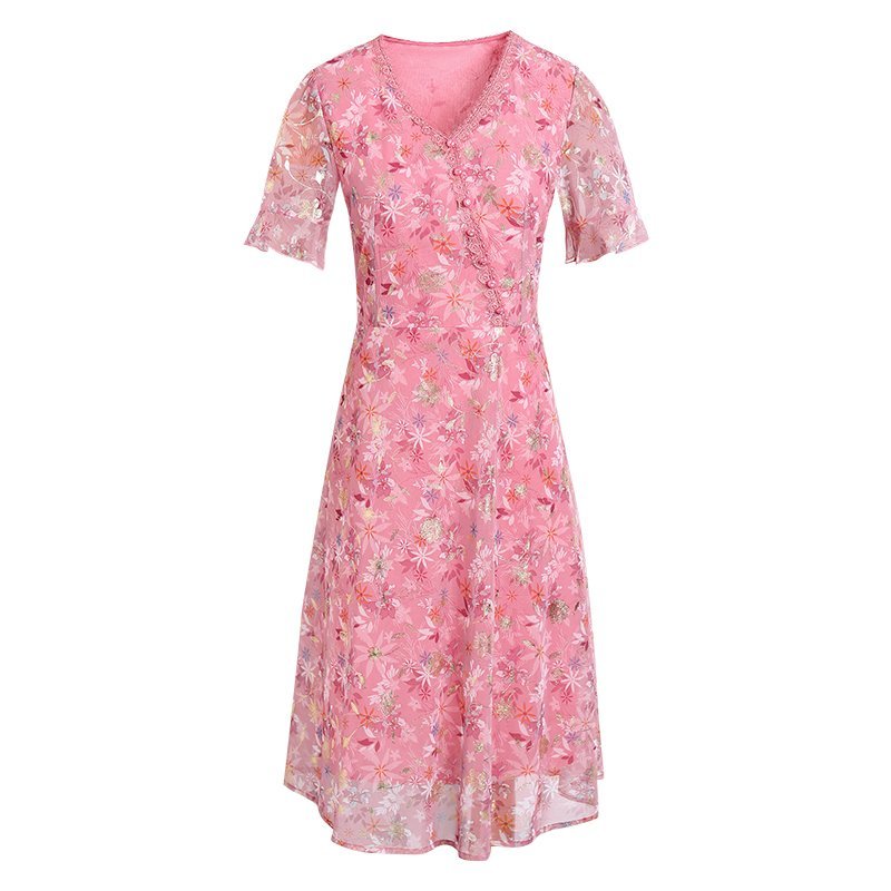 Women Summer Casual Dress Ladi - French Vintage Floral Midi Dress review and price