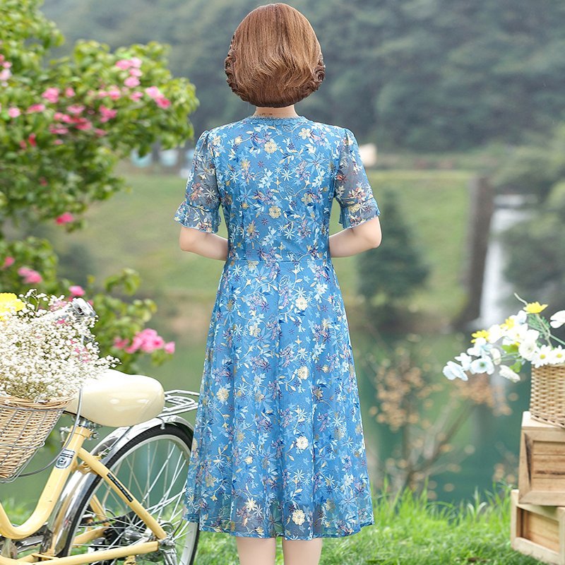 Women Summer Casual Dress Ladi - French Vintage Floral Midi Dress review and price
