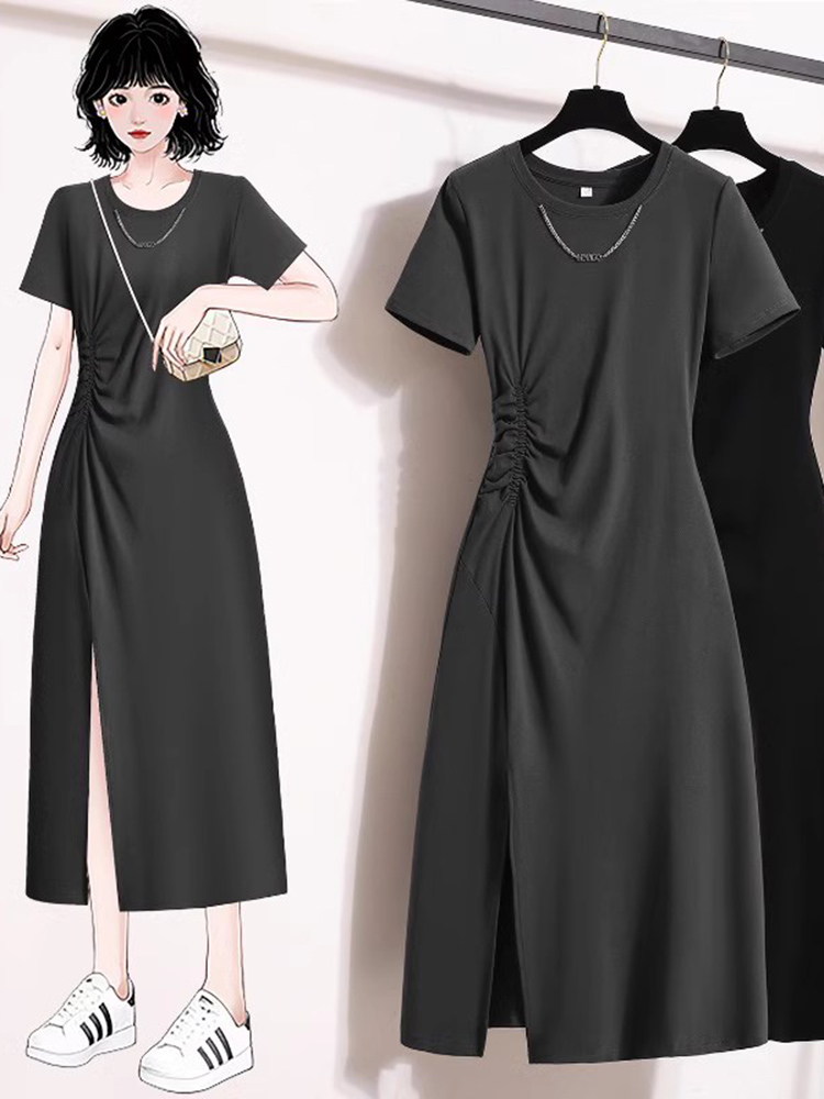 Casual Elegant Short Sleeve Dr - Korean Style A Line Shirt Dress review and price
