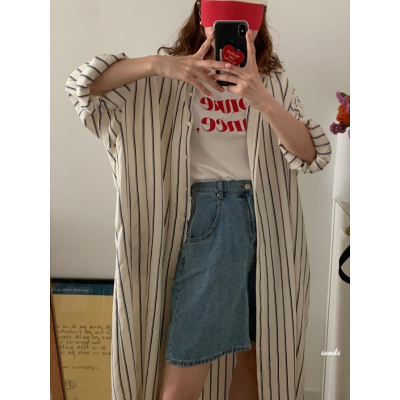 Korean Minimalist Loose Collar - Korean Style A Line Shirt Dress review and price
