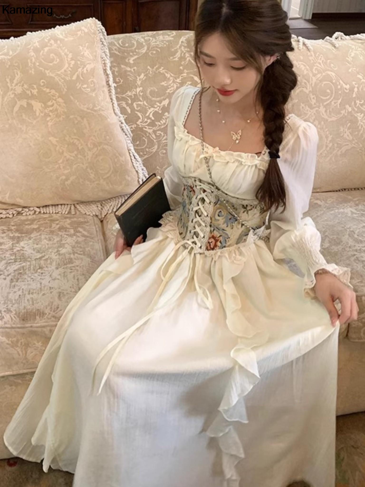 Vintage French Corset Midi Dre - French Vintage Floral Midi Dress review and price
