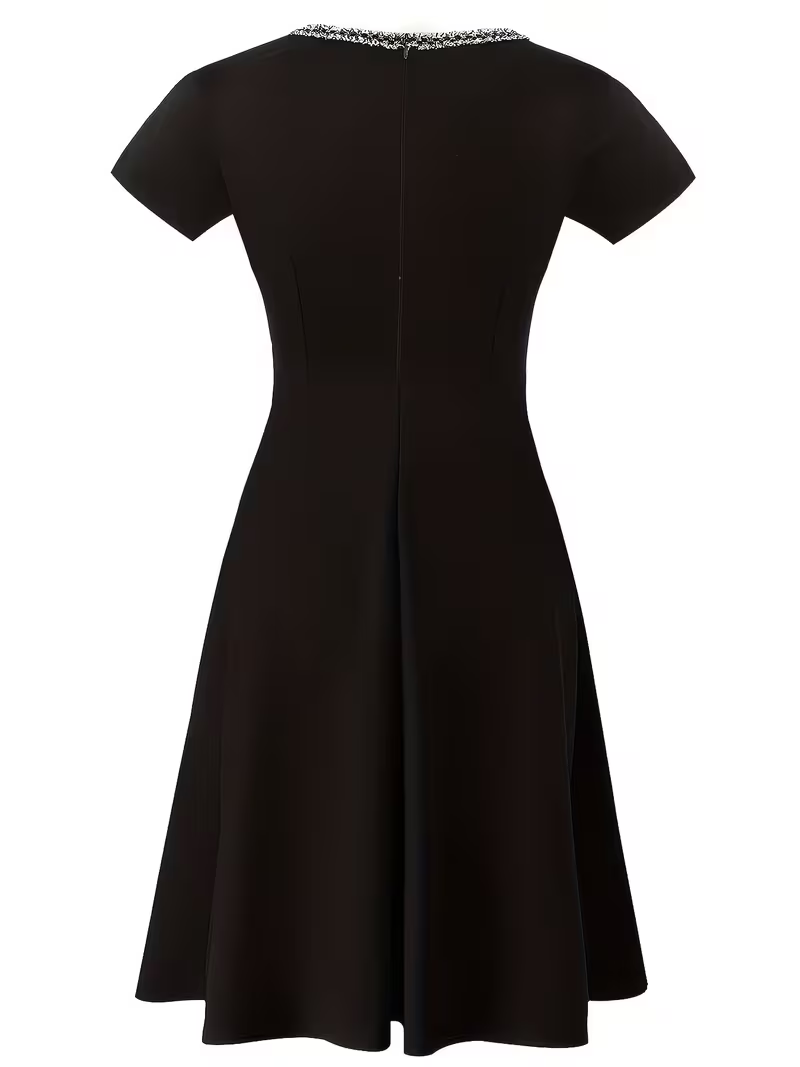 Women Elegant Summer Crew Neck - French Vintage Floral Midi Dress review and price