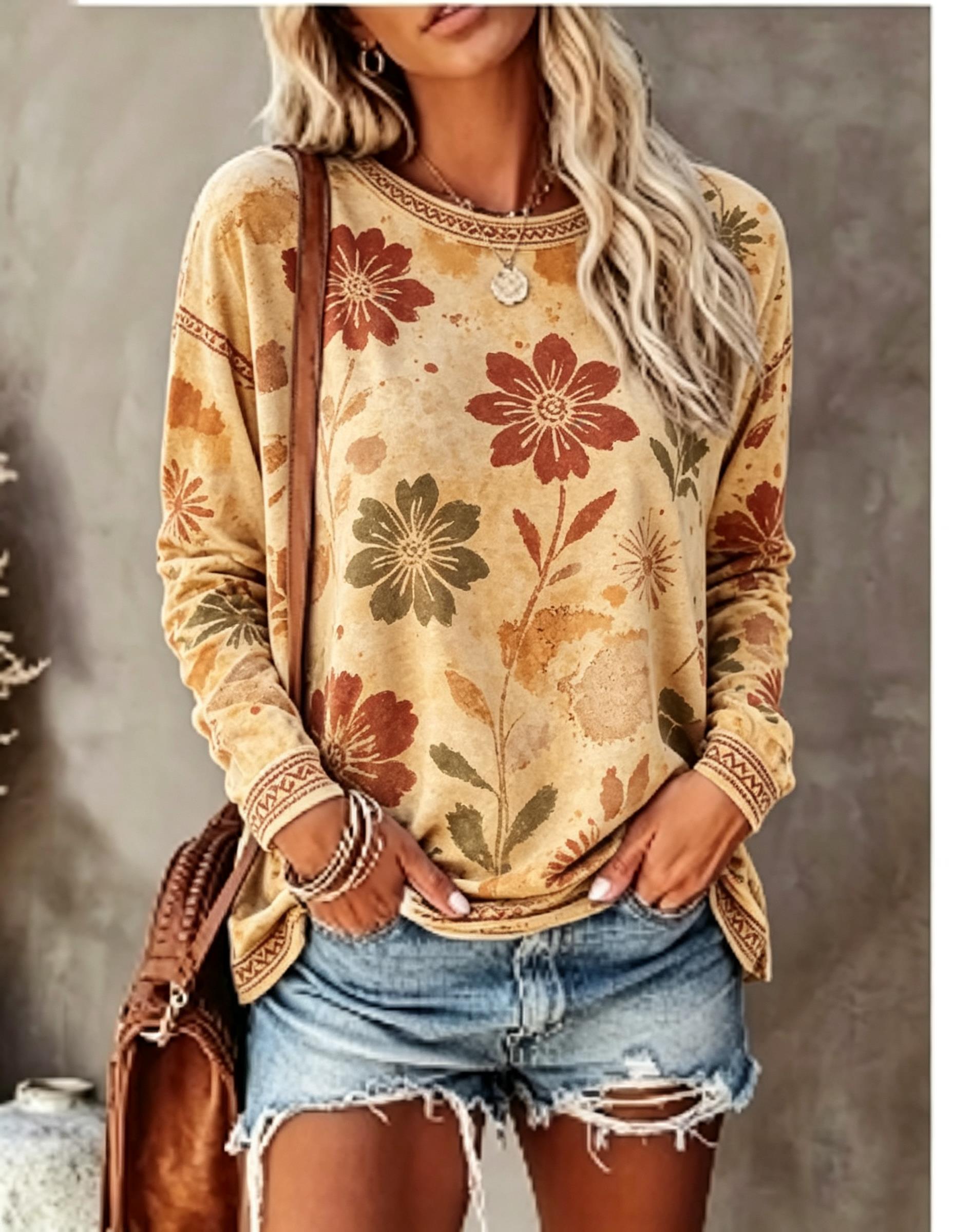 Women Crew Neck Long Sleeve T‑ - Blouses review and price