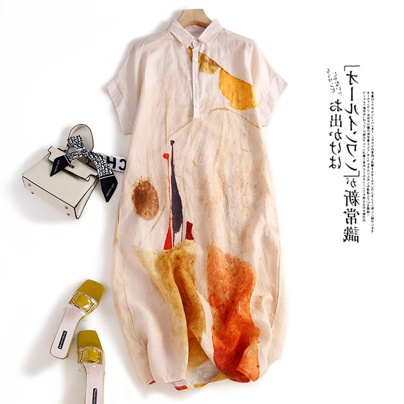 Casual Cotton Linen Shirt Dres - Casual Loose Linen Shirt Dress review and price